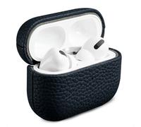 Accezz Coque en Cuir véritable pour Apple AirPods Pro 2 - Bleu foncé