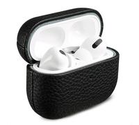 Accezz Coque en Cuir véritable pour Apple AirPods Pro 2 - Noir