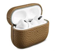 Accezz Coque en Cuir véritable pour Apple AirPods Pro 2 - Taupe