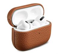 Accezz Coque en Cuir véritable pour Apple AirPods Pro - Cognac