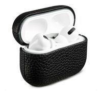 Accezz Coque en Cuir véritable pour Apple AirPods Pro - Noir