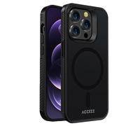 Accezz Coque Givrée Robuste avec MagSafe pour Apple iPhone 14 Pro Max - Noir
