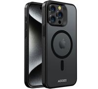 Accezz Coque Givrée Robuste avec MagSafe pour iPhone 15 Pro Max - Noir