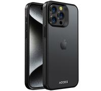 Accezz Coque Givrée Robuste pour iPhone 15 Pro Max - Noir