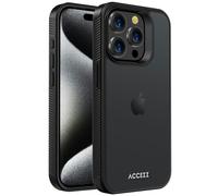 Accezz Coque Givrée Robuste pour iPhone 15 Pro - Noir