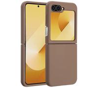 Accezz Coque Liquid Silicone avec MagSafe pour Samsung Galaxy Z Flip 6 - Marron clair