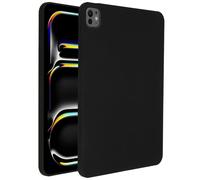 Accezz Coque Liquid Silicone avec porte-stylet pour Apple iPad Pro 11 (2025) M5 / (2024) M4 - Noir