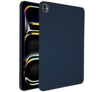 Accezz Coque Liquid Silicone avec porte-stylet pour Apple iPad Pro 13 (2024) M4 - Bleu foncé