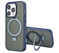 Accezz Coque Ring Stand avec MagSafe pour Apple iPhone 14 Pro Max - Bleu