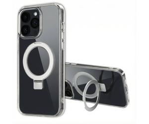 Accezz Coque Ring Stand avec MagSafe pour Apple iPhone 14 Pro Max - Transparent