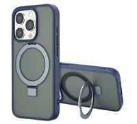 Accezz Coque Ring Stand avec MagSafe pour Apple iPhone 15 Pro - Bleu