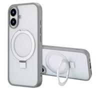 Accezz Coque Ring Stand avec MagSafe pour Apple iPhone 16 - Gris
