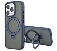 Accezz Coque Ring Stand avec MagSafe pour Apple iPhone 16 Pro - Bleu