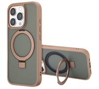 Accezz Coque Ring Stand avec MagSafe pour Apple iPhone 16 Pro - Marron