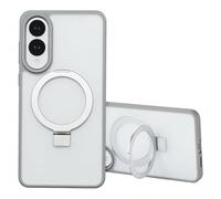 Accezz Coque Ring Stand avec MagSafe pour Samsung Galaxy S25 Edge - Gris
