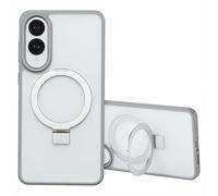 Accezz Coque Ring Stand avec MagSafe pour Samsung Galaxy S25 Edge - Gris