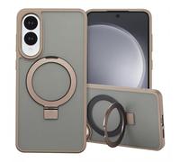 Accezz Coque Ring Stand avec MagSafe pour Samsung Galaxy S25 Edge - Marron