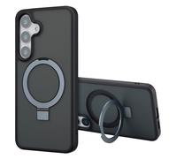 Accezz Coque Ring Stand avec MagSafe pour Samsung Galaxy S25 Plus - Noir