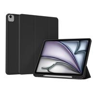 Accezz Coque tablette portefeuille Smart Silicone pour iPad Air 13 pouces (2025) M3 / (2024) M2 - Noir
