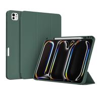 Accezz Coque tablette portefeuille Smart Silicone pour Apple iPad Pro 13 (2025) M5 / (2024) M4 - Vert foncé