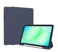 Accezz Coque tablette portefeuille Smart Silicone pour Samsung Galaxy Tab A11 Plus / A9 Plus - Bleu foncé
