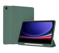 Accezz Coque tablette portefeuille Smart Silicone pour Samsung Galaxy Tab A9 Plus - Vert foncé Vert foncé