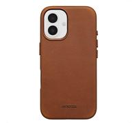 Accezz Couverture arrière Magsafe en cuir vintage pour iPhone 16 - Tabac Cognac