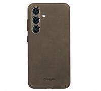 Accezz Couverture arrière Magsafe en cuir vintage pour Samsung Galaxy S24 / S25 - Rustic Brown