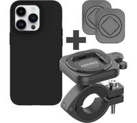 Accezz EasyLock support de téléphone pour vélo - avec étui pour l'Apple iPhone 14 Pro - Aluminium - Rotation à 360 degrés - Noir