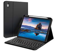 Accezz Étui de tablette portefeuille Bluetooth Clavier AZERTY pour Apple iPad 11 (2025) 11 pouces A16 / iPad 10 (2022) 10.9 pouces - Noir