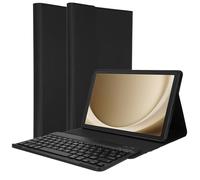 Accezz Étui de tablette portefeuille Bluetooth Clavier pour Samsung Galaxy Tab A9 Plus - AZERTY / FR - Noir
