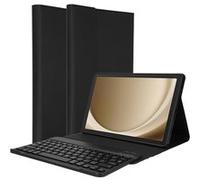 Accezz Étui de tablette portefeuille Bluetooth Clavier pour Samsung Galaxy Tab A9 Plus - AZERTY / FR - Noir Noir