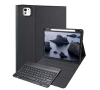 Accezz Accezz Étui de tablette portefeuille Bluetooth Clavier QWERTY iPad Pro 11 (2024) M4 Noir Noir