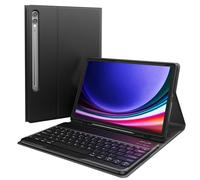 Accezz Étui de tablette portefeuille Bluetooth Clavier QWERTY pour Samsung Galaxy Tab S10 Plus / Tab S9 Plus / Tab S9 FE Plus 12.4 pouces
