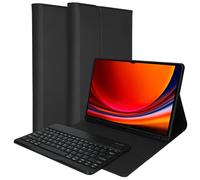 Accezz Étui de tablette portefeuille Bluetooth Clavier QWERTY pour Samsung Galaxy Tab S9 Plus 12.4 pouces - Noir