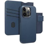 Accezz Étui de télephone portefeuille en cuir 2-en-1 avec MagSafe pour Apple iPhone 15 Pro - Nightfall Blue