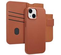 Accezz Étui de télephone portefeuille en cuir 2-en-1 avec MagSafe pour Apple iPhone 15 - Sienna Brown
