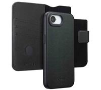 Accezz Étui de télephone portefeuille en cuir 2-en-1 avec MagSafe pour Apple iPhone 16e - Onyx Black
