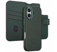 Accezz Étui de télephone portefeuille en cuir 2-en-1 avec MagSafe pour Apple iPhone 17 - Cedar Green