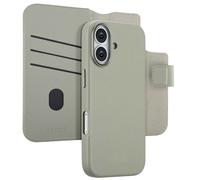 Accezz Étui de télephone portefeuille en cuir 2-en-1 avec MagSafe pour Apple iPhone 17 - Light Grey