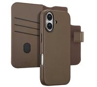 Accezz Étui de télephone portefeuille en cuir 2-en-1 avec MagSafe pour Apple iPhone 17 - Marron café