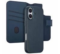Accezz Étui de télephone portefeuille en cuir 2-en-1 avec MagSafe pour Apple iPhone 17 - Nightfall Blue