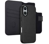 Accezz Étui de télephone portefeuille en cuir 2-en-1 avec MagSafe pour Apple iPhone 17 - Onyx Black
