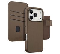 Accezz Étui de télephone portefeuille en cuir 2-en-1 avec MagSafe pour Apple iPhone 17 Pro - Marron café