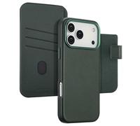 Accezz Étui de télephone portefeuille en cuir 2-en-1 avec MagSafe pour Apple iPhone 17 Pro Max - Cedar Green