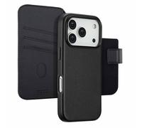Accezz Étui de télephone portefeuille en cuir 2-en-1 avec MagSafe pour Apple iPhone 17 Pro - Onyx Black