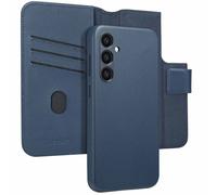Housse Samsung Galaxy S24 Plus - Cuir véritable - Accezz Housse à rabat, 2 en 1 - Bleu foncé