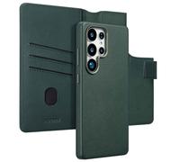 Accezz Étui de téléphone portefeuille en cuir 2-en-1 avec MagSafe pour Samsung Galaxy S25 Ultra - Cedar Green