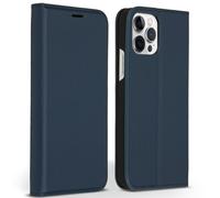 Accezz Accezz Étui de téléphone Slim Folio en cuir de qualité supérieure iPhone 12 (Pro) Bleu foncé