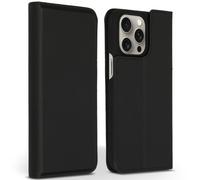 Accezz Accezz Étui de télephone Slim Folio en cuir de qualité supérieure iPhone 15 Pro Max Noir Noir